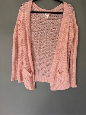 Mossimo Sweater Women’s Open-Front Knit Cardigan Sweater in Blush Pink